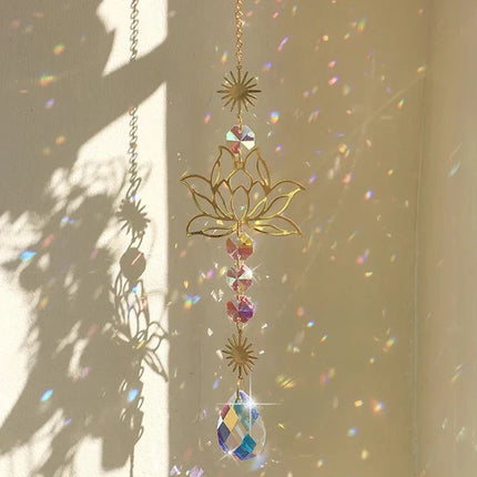 Lotus Crystal Sun Catcher Rainbow Prism