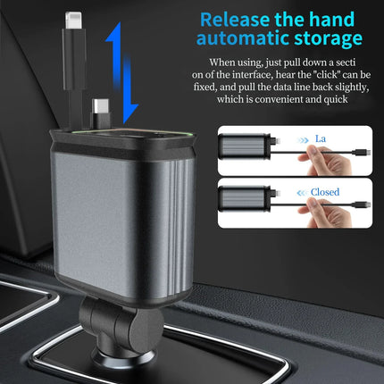 Starry Sky Retractable Cable Car Projector Charger