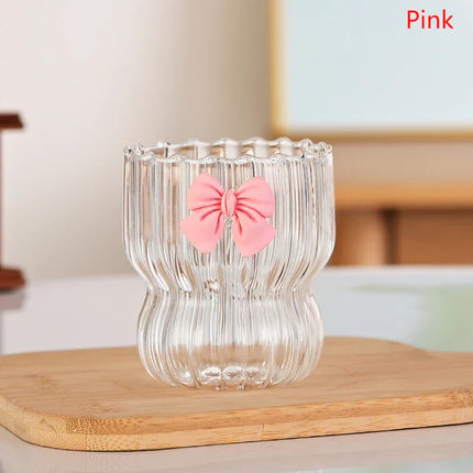 Cute Ribbon Glass Coffee Mug