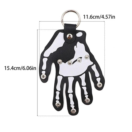 Gothic Skeleton Hand Leather Belt Clip Keychain
