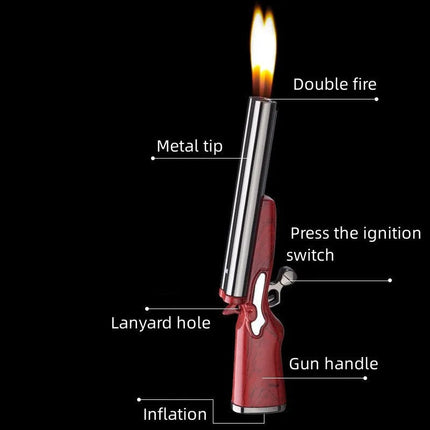 Dual Trigger Long Barrel Flame Torch Lighter