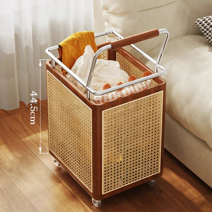Nordic Rattan Style Rolling Storage Basket