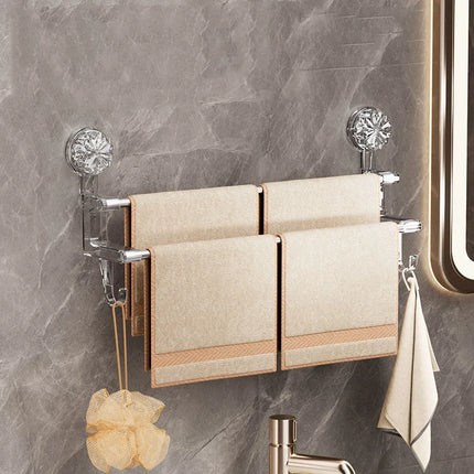 Double Rod Strong Suction Power Towel Rack