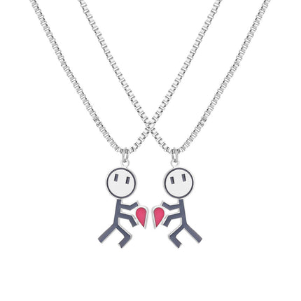 2pcs Double Love Heart Necklace