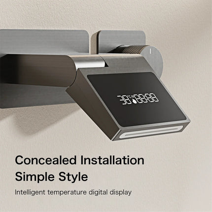 Intelligent Hidden Black Brass LED Digital Faucet