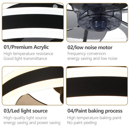 Aura Silent LED Ceiling Fan Lamp