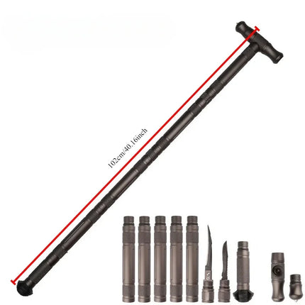 Tungsten Steel Multifunctional Foldable Self-Defense Walking Stick