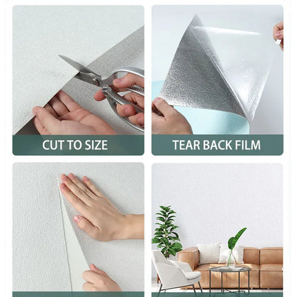 3D Linen Self-Adhesive Waterproof Wall Sticker