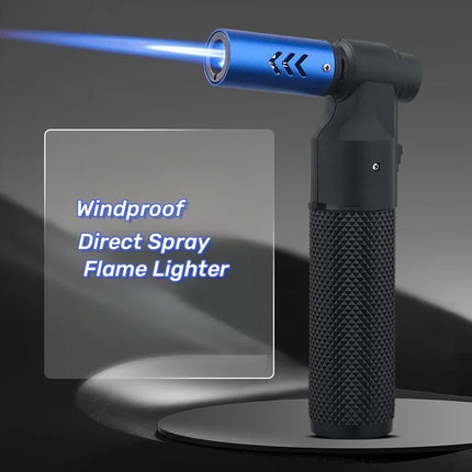 Direct Flame Outdoor Windproof Metal Butane Gas Lighter