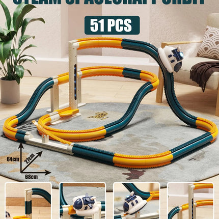 360° Flip Space Craft Interactive Steam Car Track