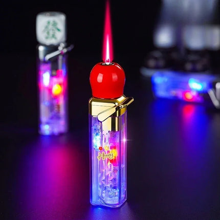 Rotating Dice Head LED Jet Flame Lighter