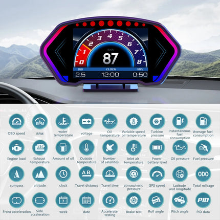 Digital Car Head-Up Crystal Display Speedometer