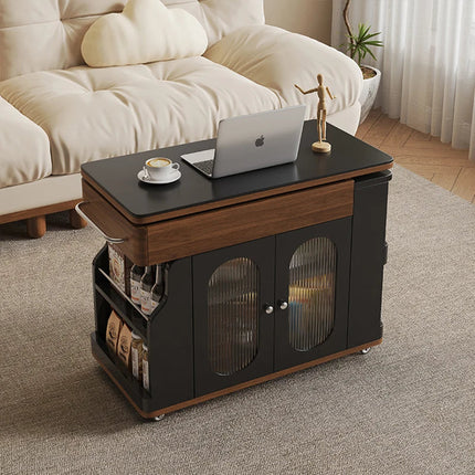Vintage Style Lift-Top Hidden Storage Coffee Work Table