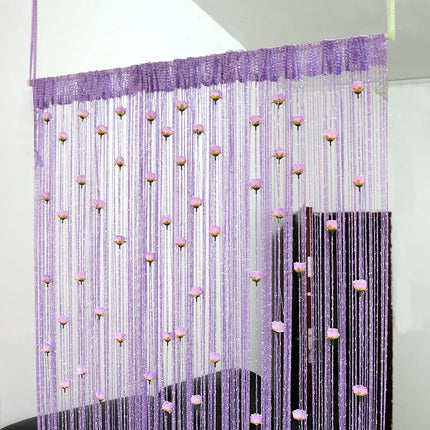 Floral Decorative Hanging Room Divider Curtain