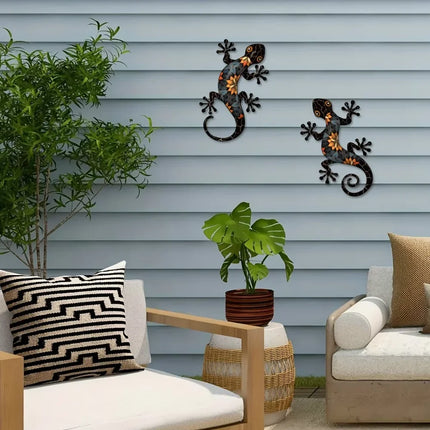 Artistic Mosaic Gecko Wall Decor
