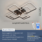 Sqaure Black 8 Rings / Dimmable With Alexa