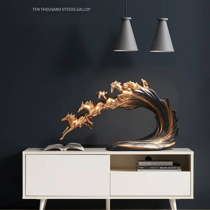 Nordic Luxury Galloping Horse Home Decoration