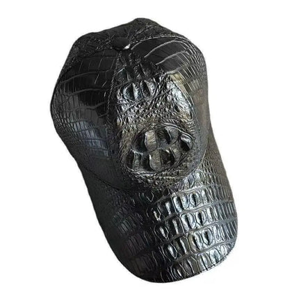 Crocodile Texture Leather Baseball Cap