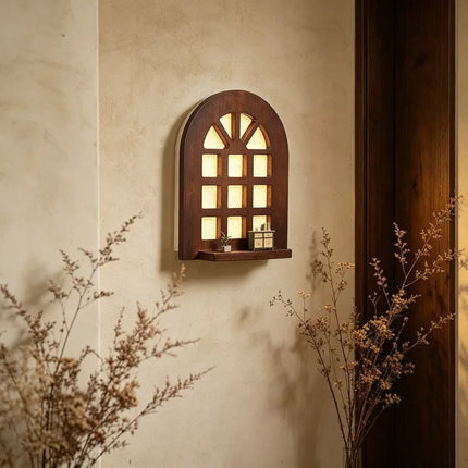 Warm Glow Arch Window Shelf Lamp