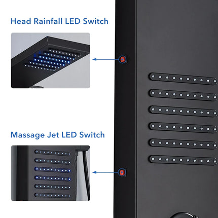 Rainfall Multi-Jet Panel Adjustable Pressure Shower Set