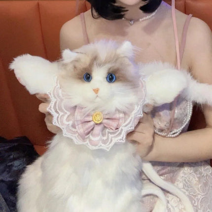 Realistic Cute Plush Cat Backpack