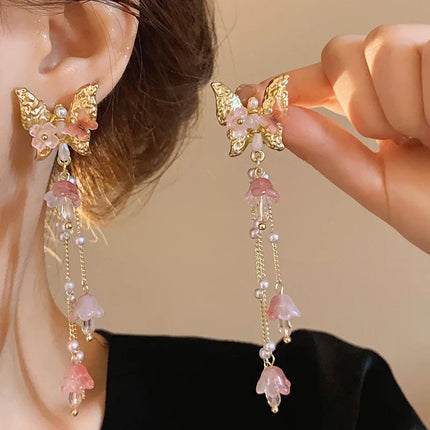 Black Hollow Butterfly Dangle Earrings