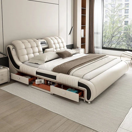 Ultimate Comfort Leather Smart Massager Bed