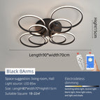 Round Black 8 Rings / Dimmable With Alexa