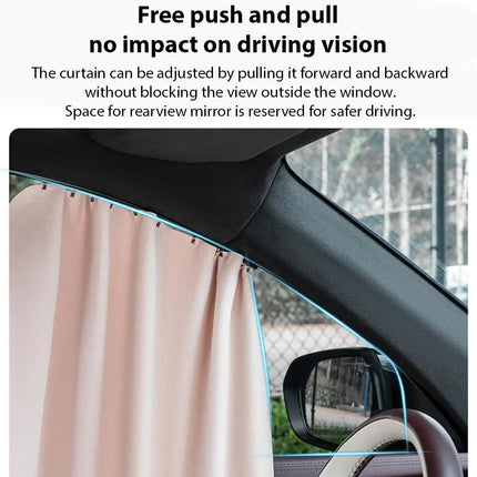 Magnetic Slide Retractable Rail Car Window Curtains