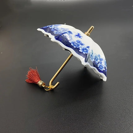 Traditional Floral Ceramic Umbrella Tea Strainer
