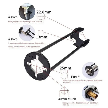 Dual-Headed Easy Repair Faucet Wrench