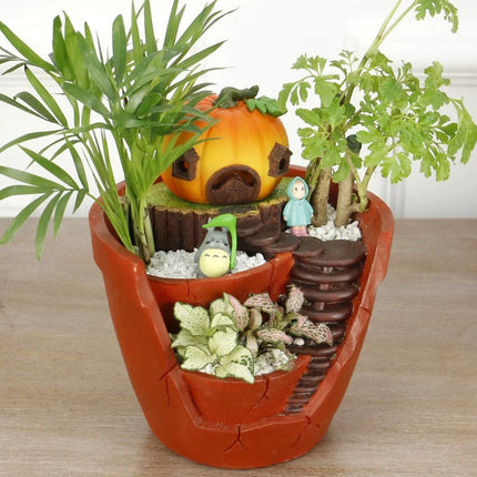 Mini Cottage Succulent Landscape Planter Pot