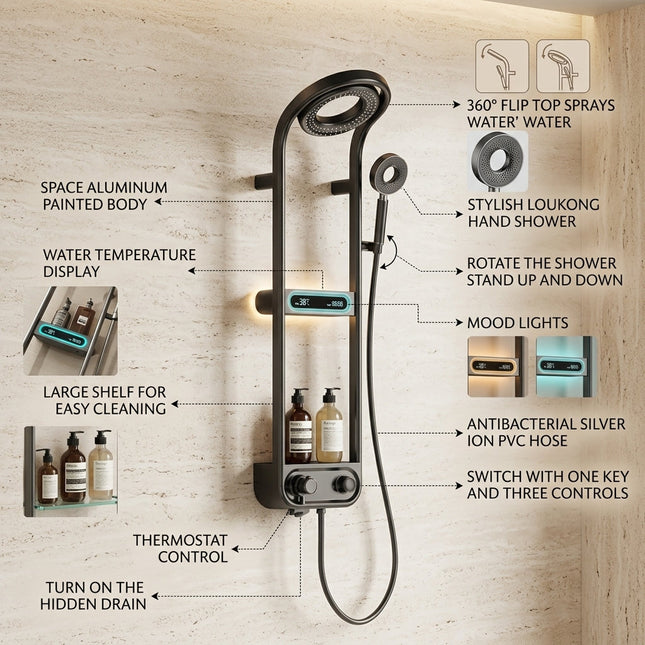 Spa Time Rainfall Elegant Digital Shower Set
