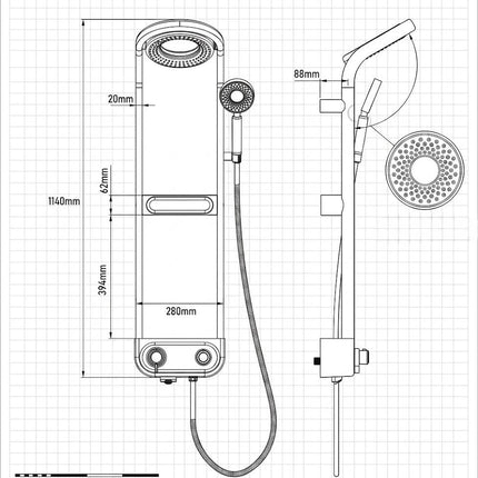 Spa Time Rainfall Elegant Digital Shower Set