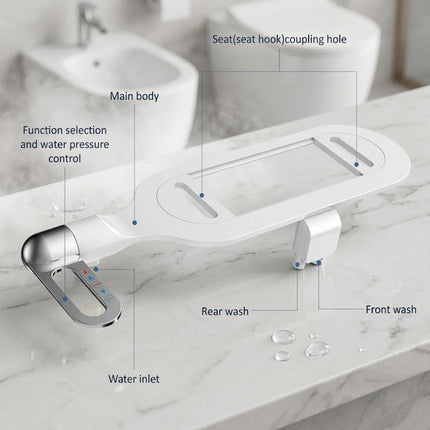 Ultra-Slim Adjustable Water Manual Bidet