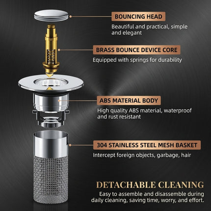 Pop-up Anti Clogging Drain Sink Strainer Filter