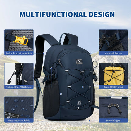 OIWAS 20L Lightweight Outdoor Hiking Backpack