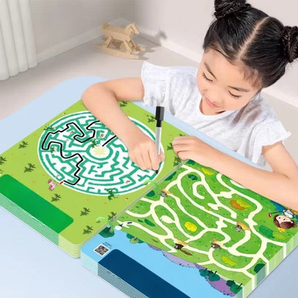 Kids Magical Reusable Maze Training Activity Book