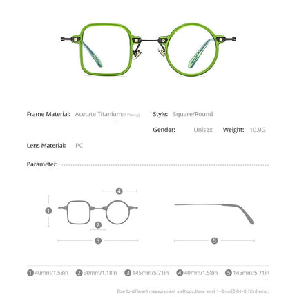 Irregular Shape Geeky Titanium Eyeglasses