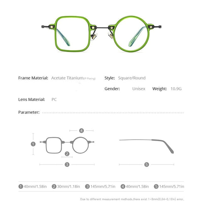 Irregular Shape Geeky Titanium Eyeglasses