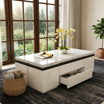Easy Convertible Modular Dynamic Coffee Table