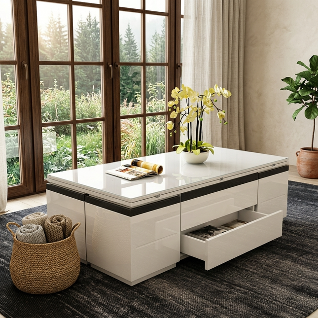 Easy Convertible Modular Dynamic Coffee Table