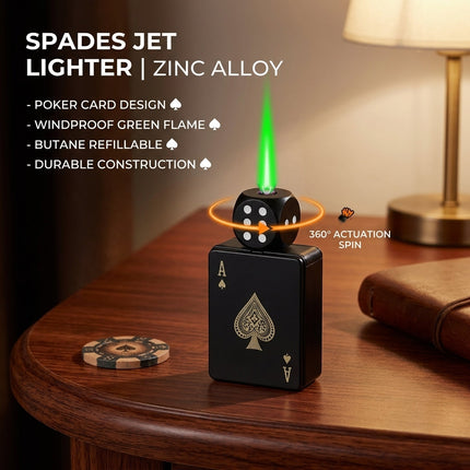 Rotating Dice Card Jet Lighter