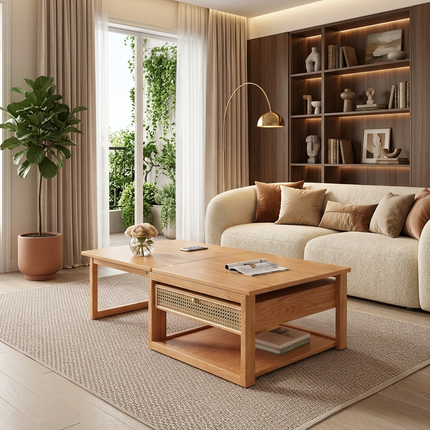 Zen Frame Modular Design Wood Tea Table