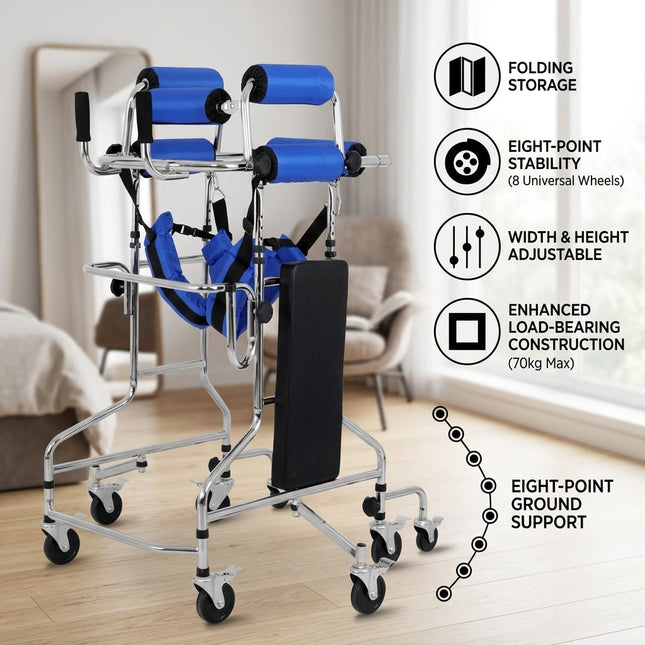 6-Wheel Rehabilitation Anti-Rollover Senior Walker