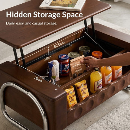 TopFlip Hidden Storage Lift Top Coffee Table