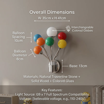 Colorful Balloon Glass Globe Wall Lamp
