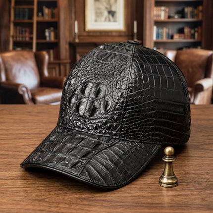 Crocodile Texture Leather Baseball Cap