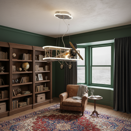 Vintage Plane Fun Bedroom Ceiling Lamp