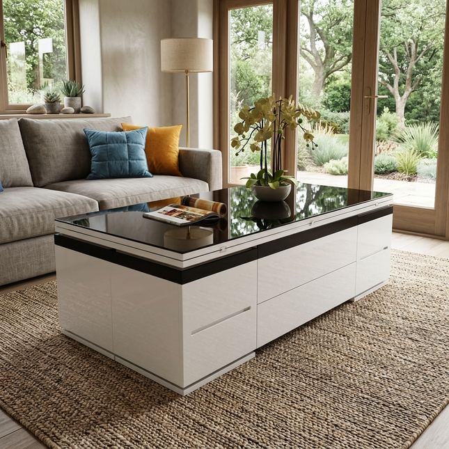 Easy Convertible Modular Dynamic Coffee Table